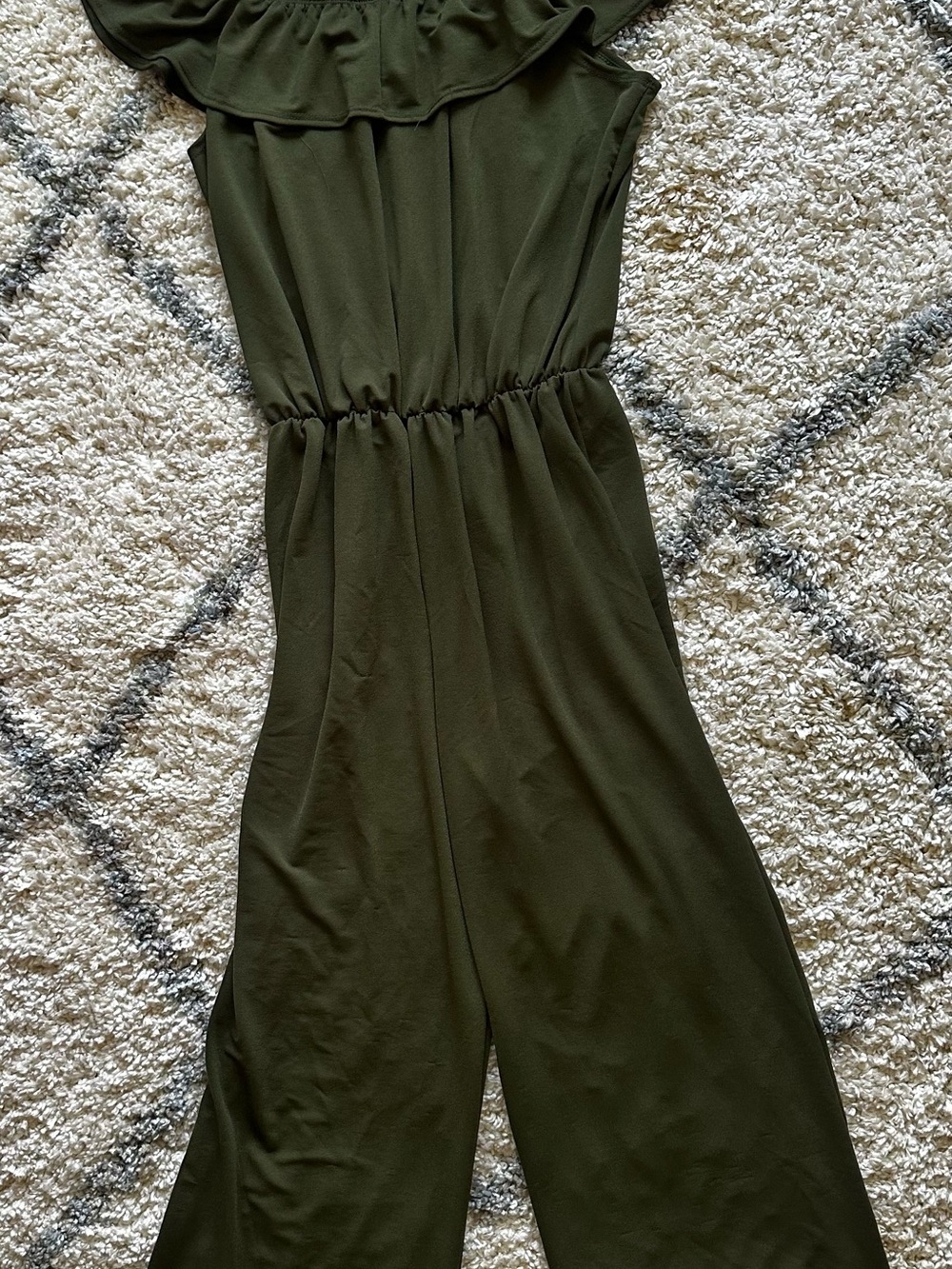 Hybrid & Company Off-The-Shoulder Ruffle Wide-Leg Jumpsuit Elastic Waist 2X
